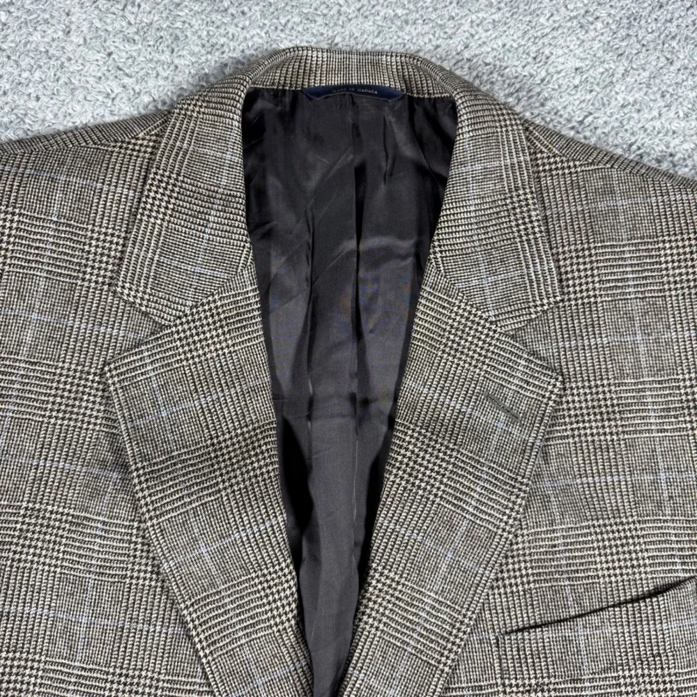Loro Piana Brooks Brothers Sport Coat Blazer Jacket Men 46L Glen Check‎ Madison